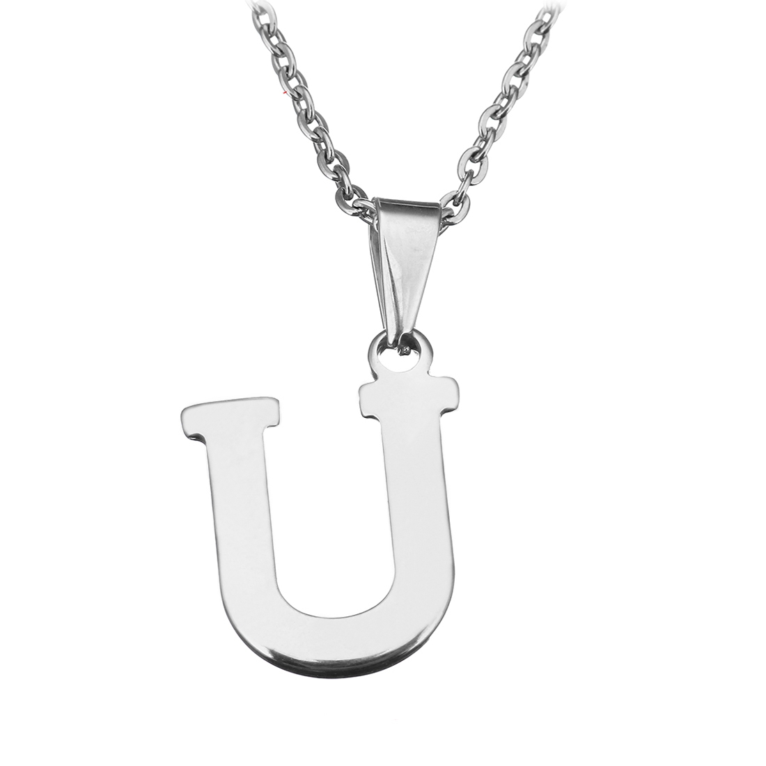 Oceľová retiazka s príveskom iniciálka "U"