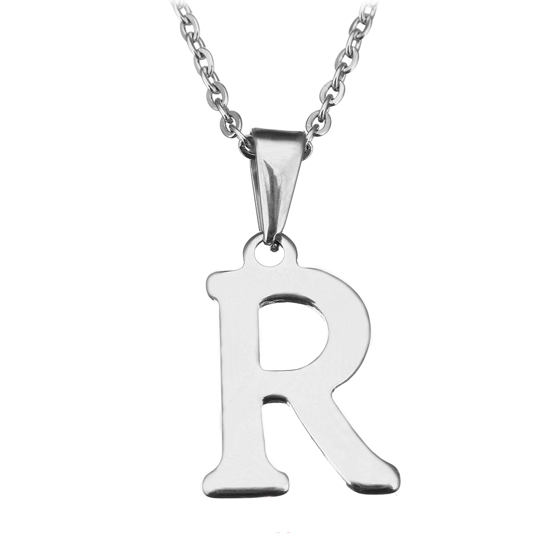 Šperky4U Ocelový řetízek s přívěškem iniciála "R" - OPD0090-R