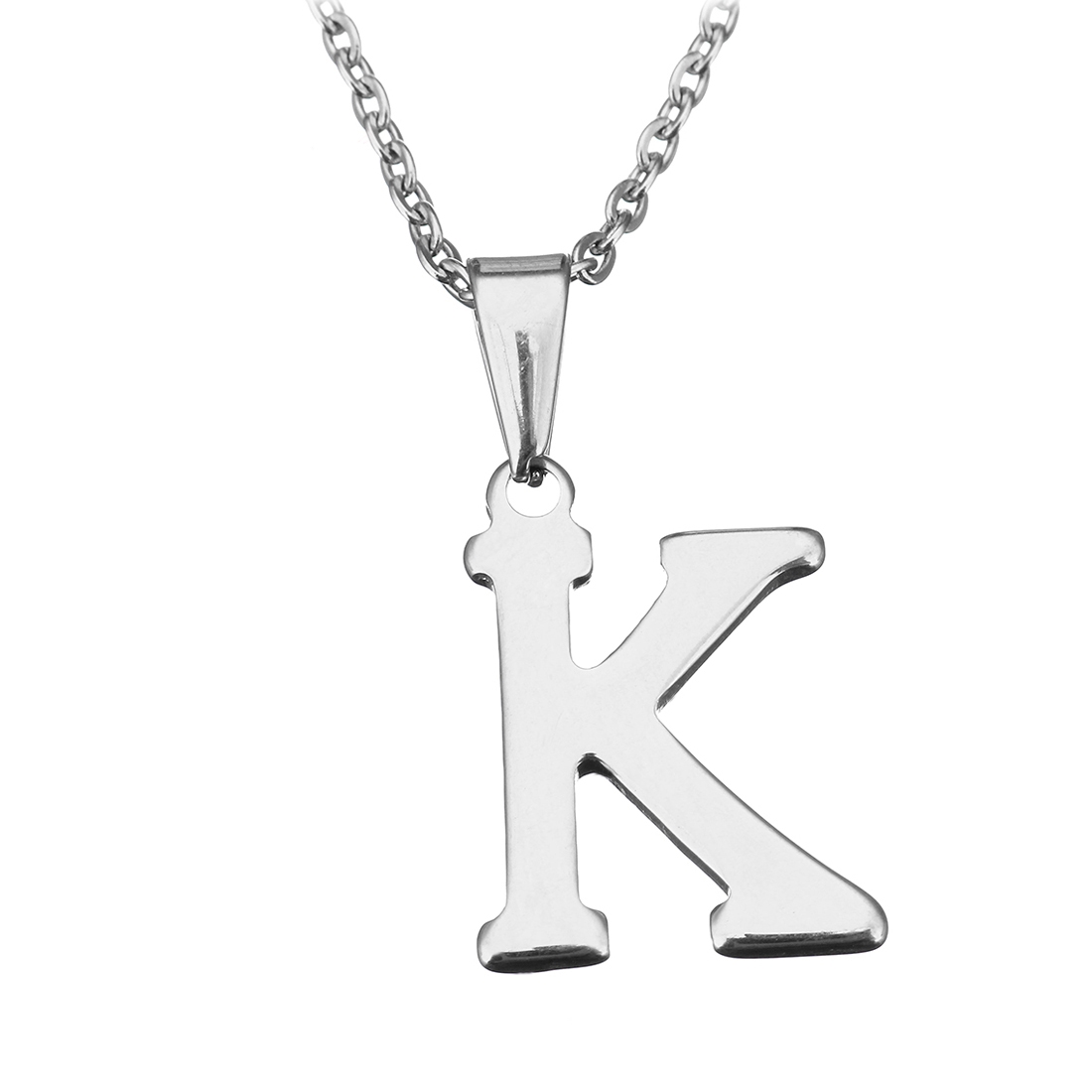 Oceľová retiazka s príveskom iniciálka "K"