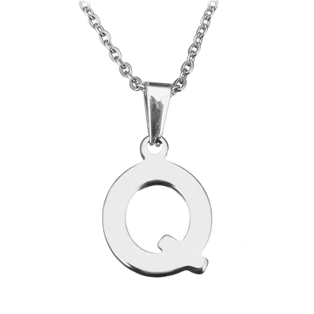 Oceľová retiazka s príveskom iniciálka "Q"