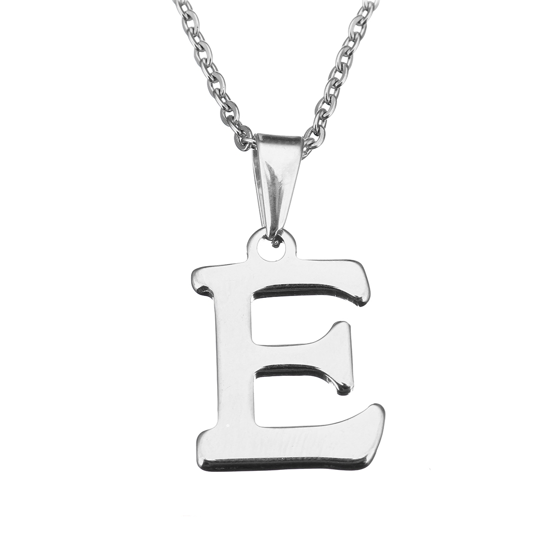 Oceľová retiazka s príveskom iniciálka "E"