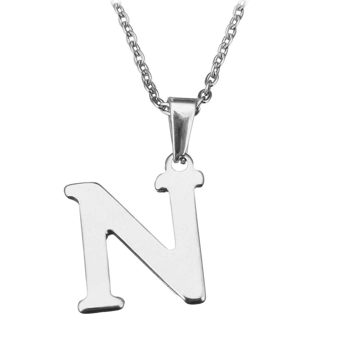 Oceľová retiazka s príveskom iniciálka "N"