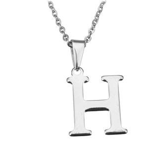 Ocelový řetízek s přívěškem iniciála "H"