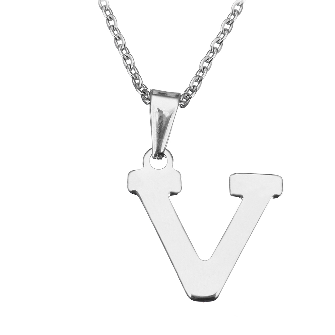 Oceľová retiazka s príveskom iniciálka "V"