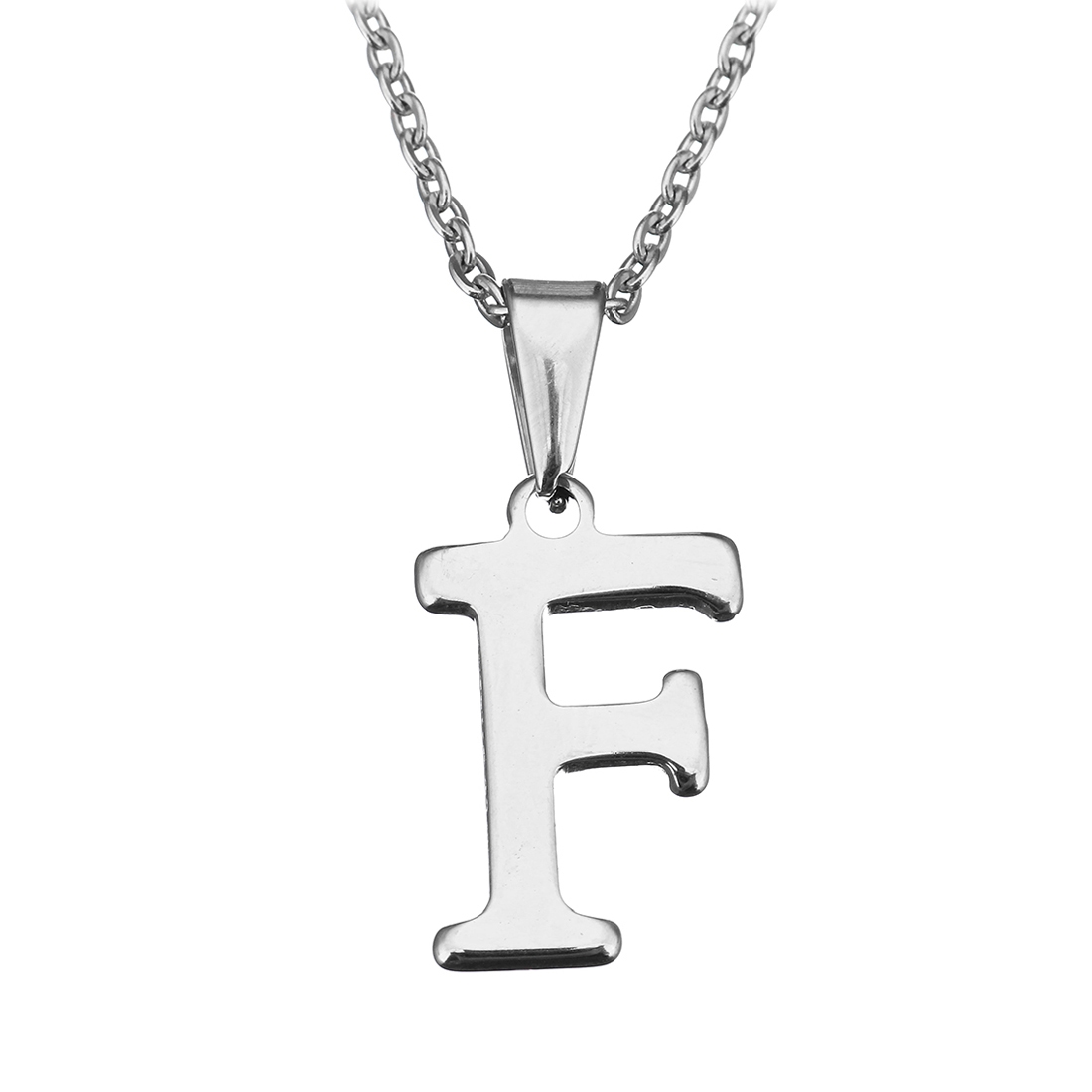 Oceľová retiazka s príveskom iniciálka "F"