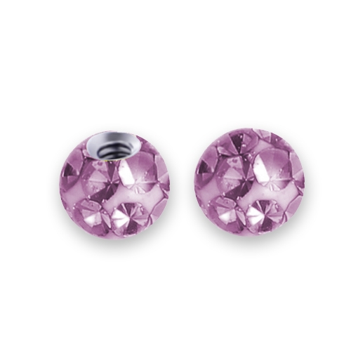 Šperky4U Náhradní kulička s krystaly Swarovski®, 3 mm, závit 1,2 mm, barva světle fialová - ND01023-03-LA
