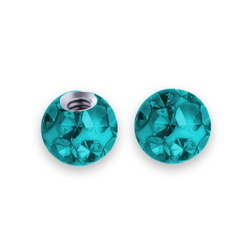 Šperky4U Náhradní kulička s krystaly Swarovski®, 3 mm, závit 1,2 mm, barva tmavě tyrkysová - ND01023-03-DQ