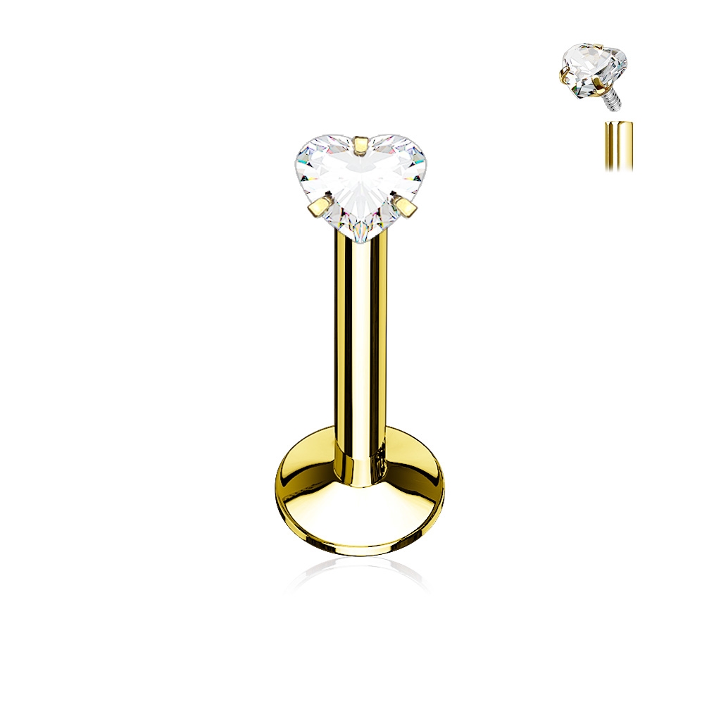 Šperky4U Piercing do brady zlacený - LB01085GD-1206