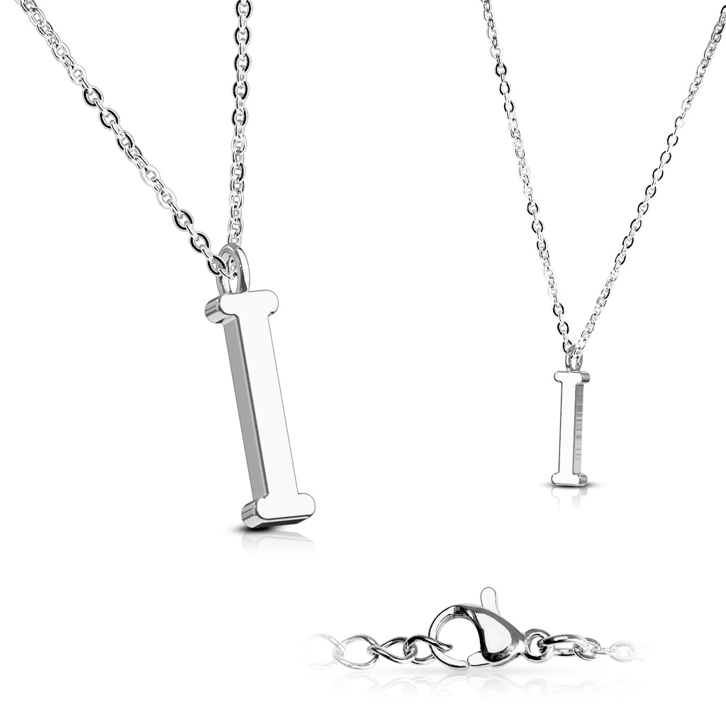 Šperky4U Ocelový řetízek s přívěškem iniciála - OPD0096-I