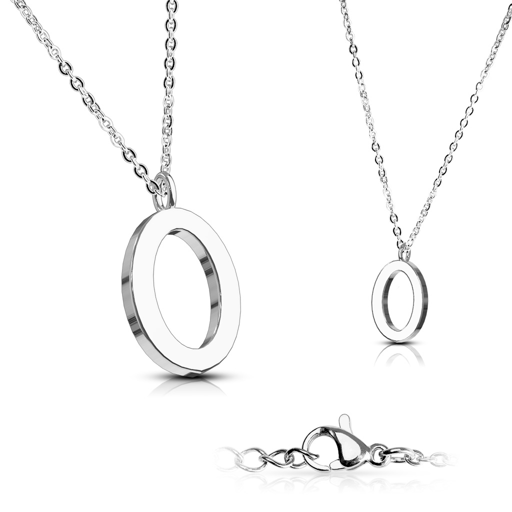 Šperky4U Ocelový řetízek s přívěškem iniciála - OPD0096-O