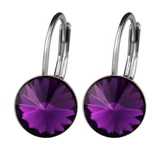 NBSS08-AM Ocelové náušnice - Amethyst, 8 mm