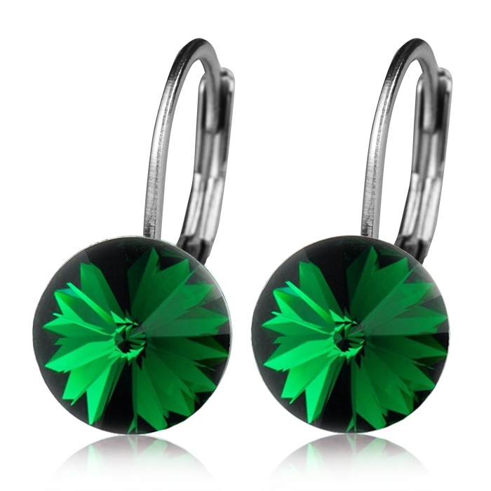 Šperky4U Ocelové náušnice - Olivine, 8 mm - NBSS08-OV