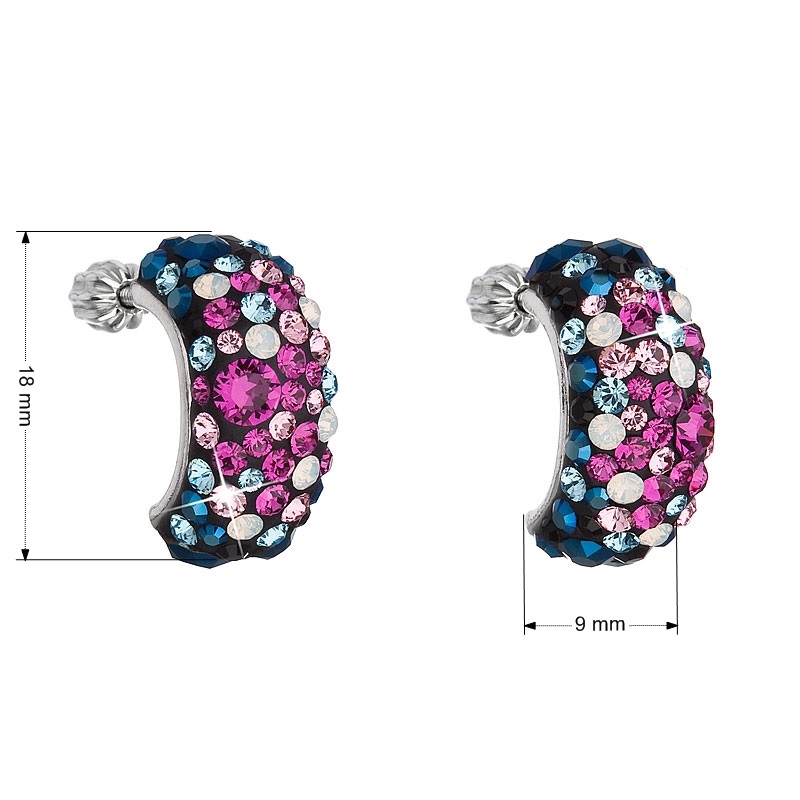 EVOLUTION GROUP CZ Stříbrné šroubovací náušnice s krystaly Crystals from Swarovski®, Galaxy - 31164.4 Galaxy