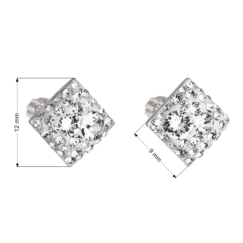 EVOLUTION GROUP CZ Stříbrné šroubovací náušnice s krystaly Crystals from Swarovski®, Crystal - 31169.1 Crystal