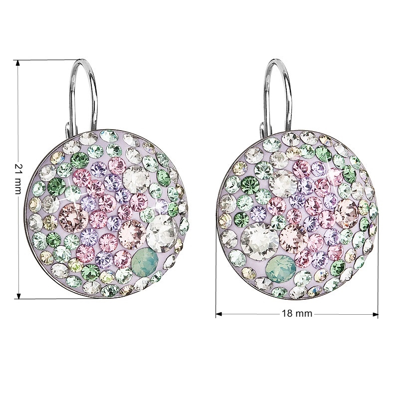 Strieborné náušnice s kryštálmi Crystals from Swarovski ®, Sakura