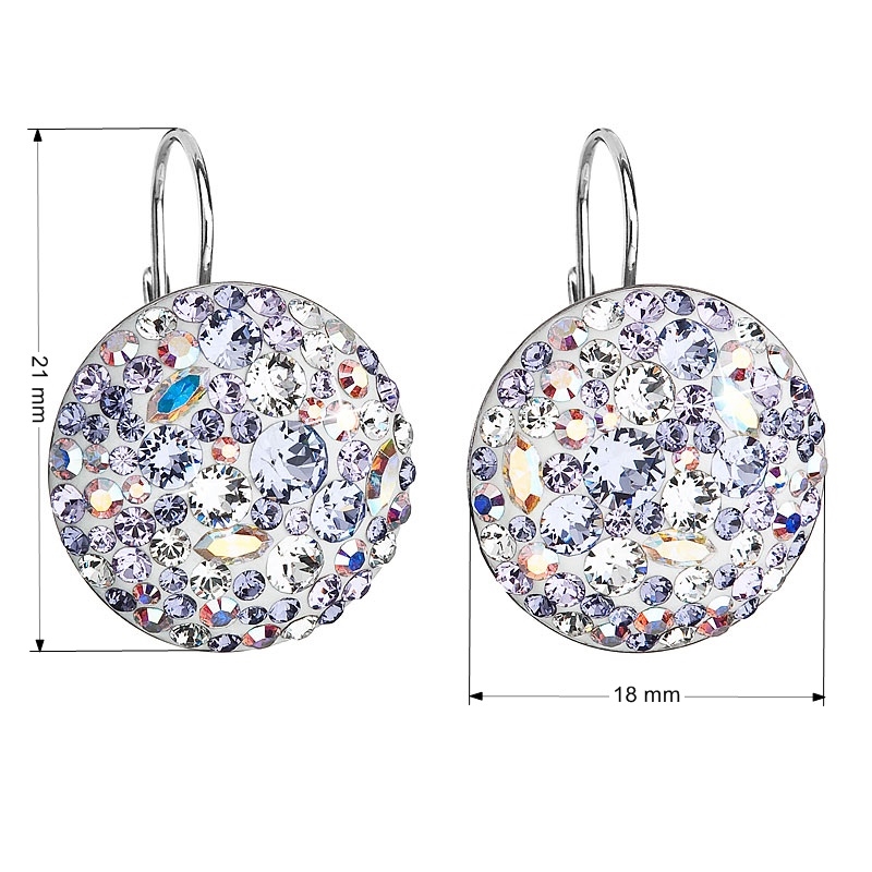 EVOLUTION GROUP CZ Stříbrné náušnice s krystaly Crystals from Swarovski® Violet - 31161.3 Violet