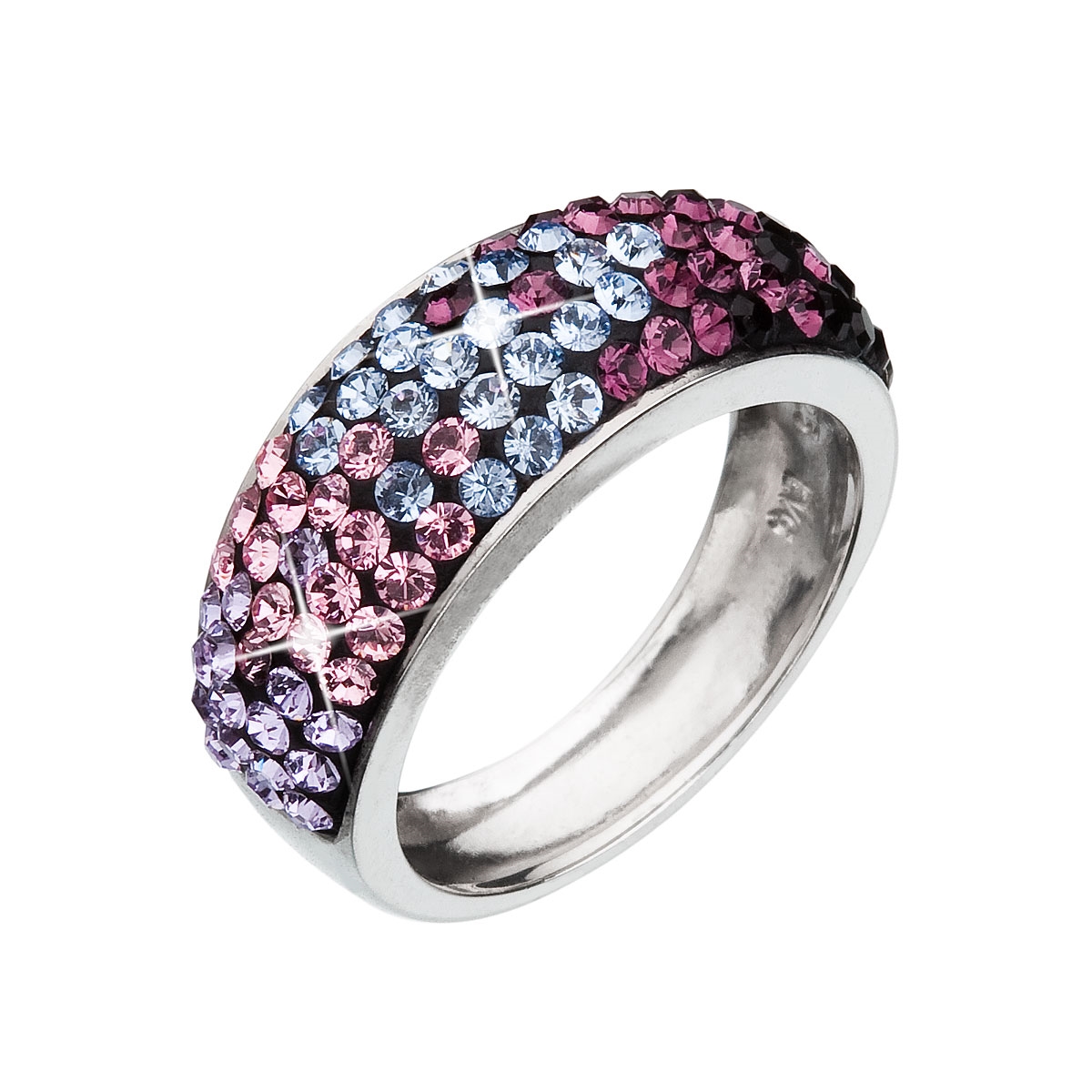Strieborný prsteň s kryštálmi Crystals from Swarovski ®, Magic Violet