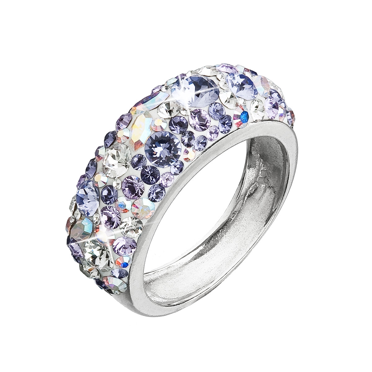 Strieborný prsteň s kryštálmi Crystals from Swarovski ®, Violet