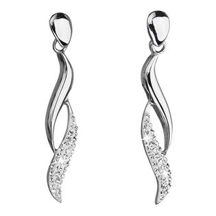 Stříbrné náušnice visací s krystaly Crystals from Swarovski®