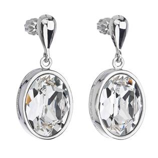 Stříbrné náušnice ovály s krystaly Crystals from Swarovski®