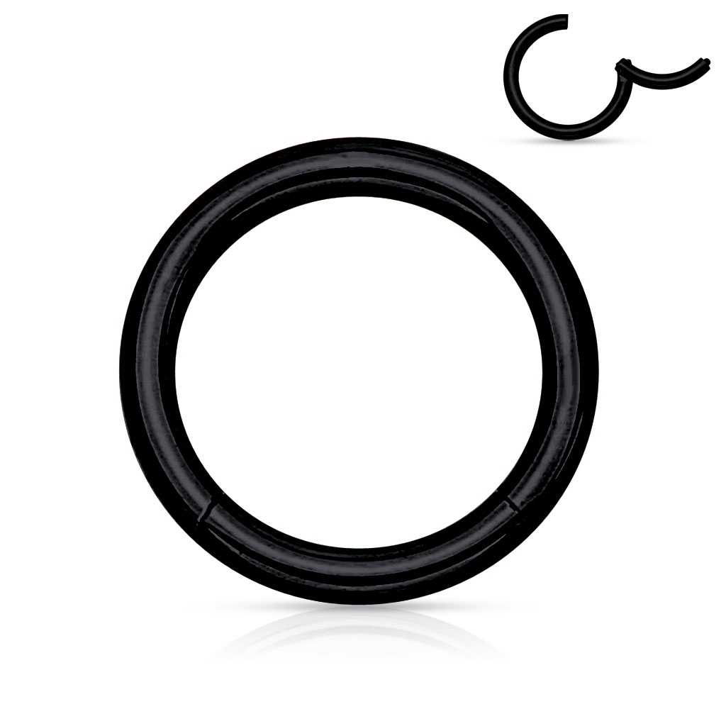 Piercing segment kruh - čierny, 1,6 x 12 mm
