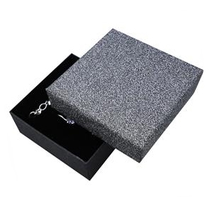 Krabička na súpravu šperkov, strieborne šedá / čierna