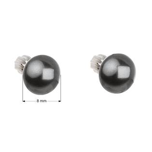 Stříbrné náušnice s perličkami Crystals from Swarovski®, GREY