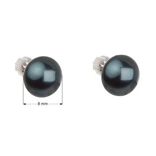 Stříbrné náušnice s perličkami Crystals from Swarovski®, TAHITI