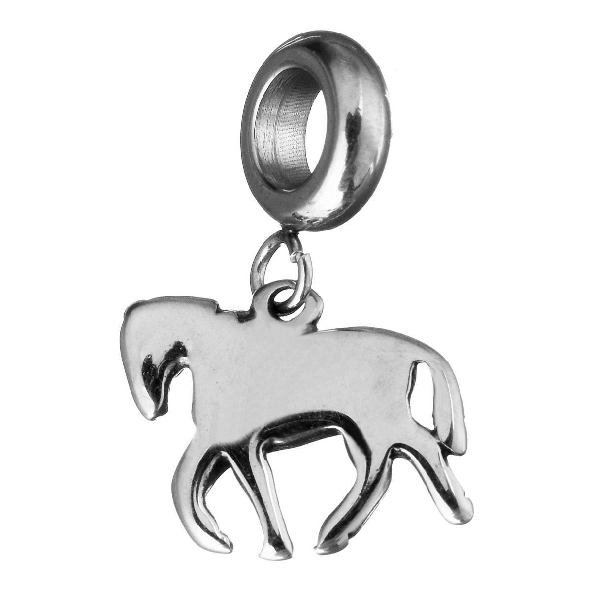 Šperky4U Navlékací ocelový korálek s přívěškem kůň - K0026