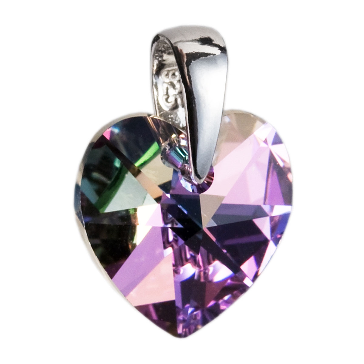 Strieborný prívesok srdce Crystals from Swarovski ® Vitrail light