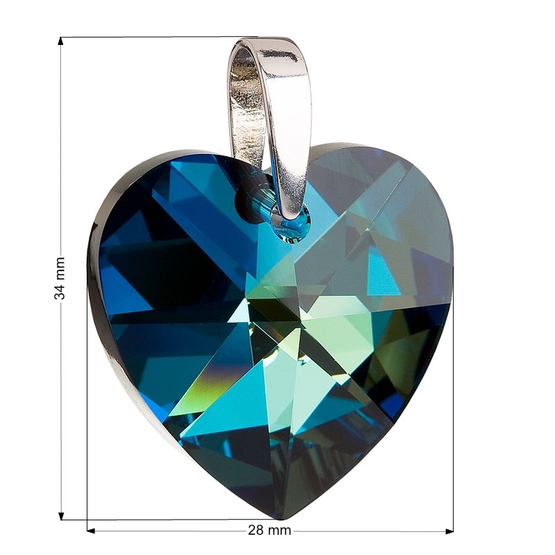 Strieborný prívesok srdce Crystals from Swarovski ® Blue