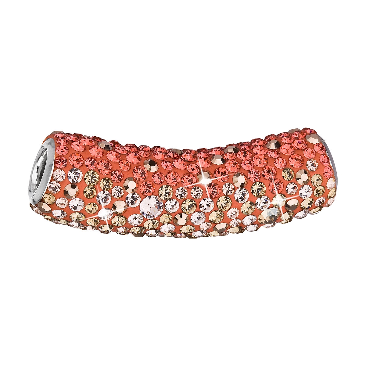 Strieborný prívesok tubus s kryštálmi Crystals from Swarovski ®, Orange