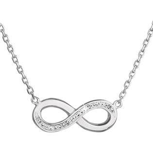 Stříbrný náhrdelník nekonečno s krystaly Crystals from Swarovski® Crystal