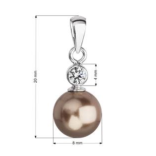 Stříbrný přívěšek s hnědou perlou Crystals from Swarovski®