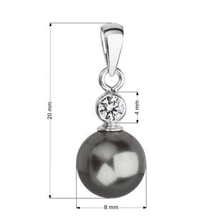Stříbrný přívěšek se šedou perlou Crystals from Swarovski®