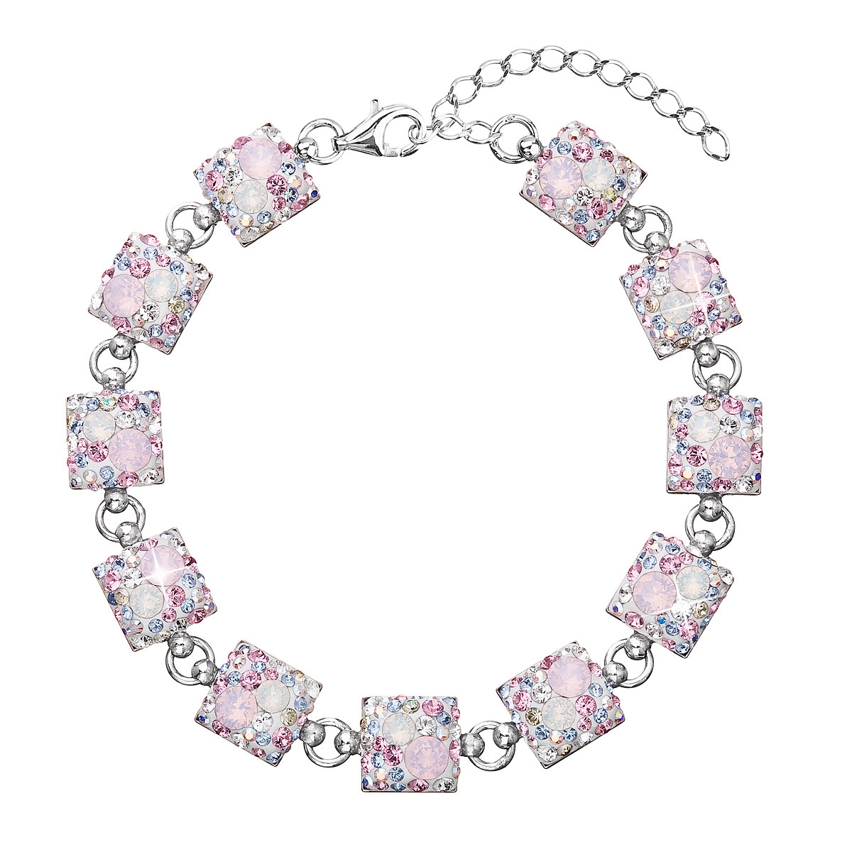 EVOLUTION GROUP CZ Stříbrný náramek s krystaly Crystals from Swarovski®, Magic Rose - 33047.3