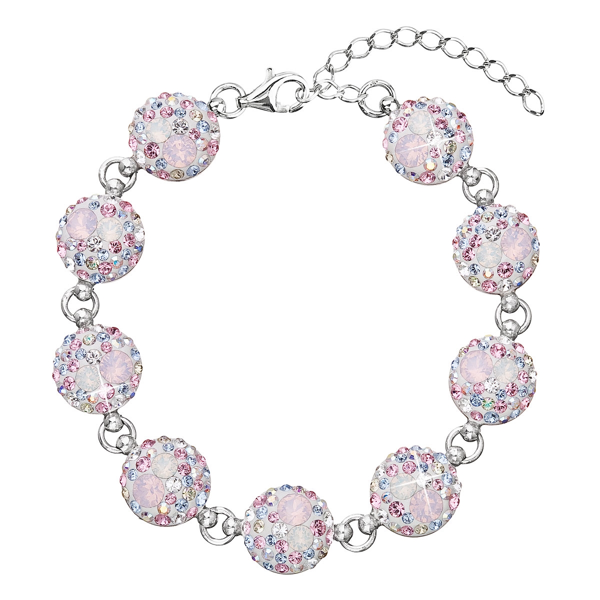 Strieborný náramok s kryštálmi Crystals from Swarovski ®, Magic Rose