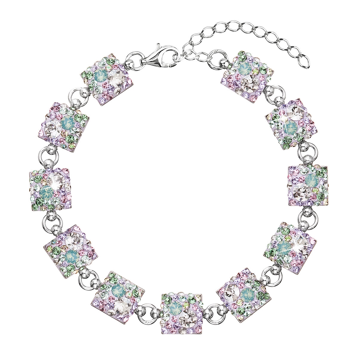 EVOLUTION GROUP CZ Stříbrný náramek s krystaly Crystals from Swarovski®, Sakura - 33047.3