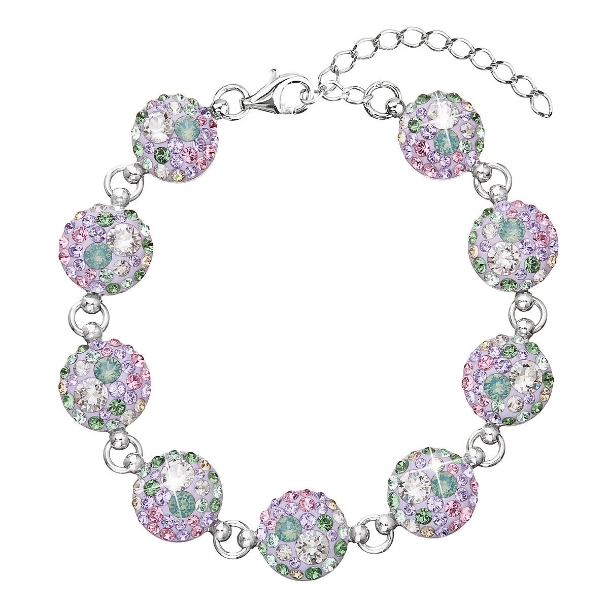 Strieborný náramok s kryštálmi Crystals from Swarovski ®, Sakura