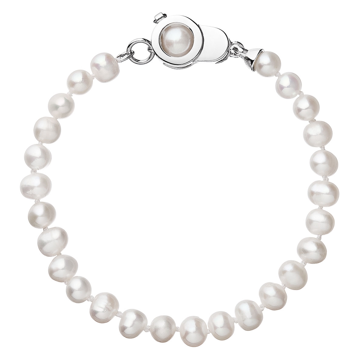 Perlový náramok z pravých riečnych perál biely