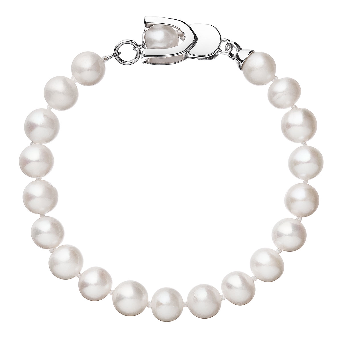 Perlový náramok z pravých riečnych perál biely