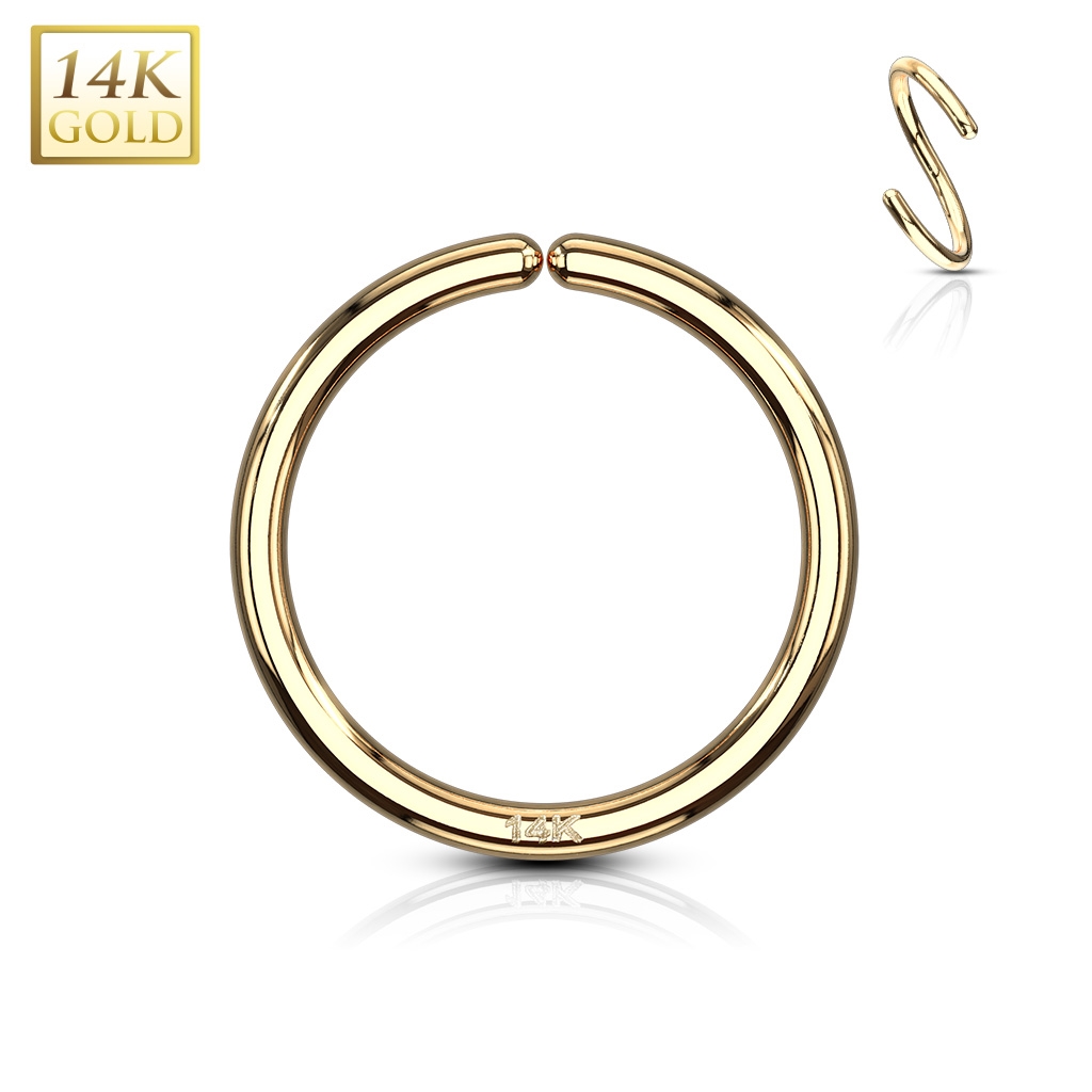Šperky4U Zlatý piercing - kruh, Au 585/1000 - ZL01180-1210-YG