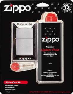 ZIPPO dárková sada zapalovač broušený + benzín + kamínky