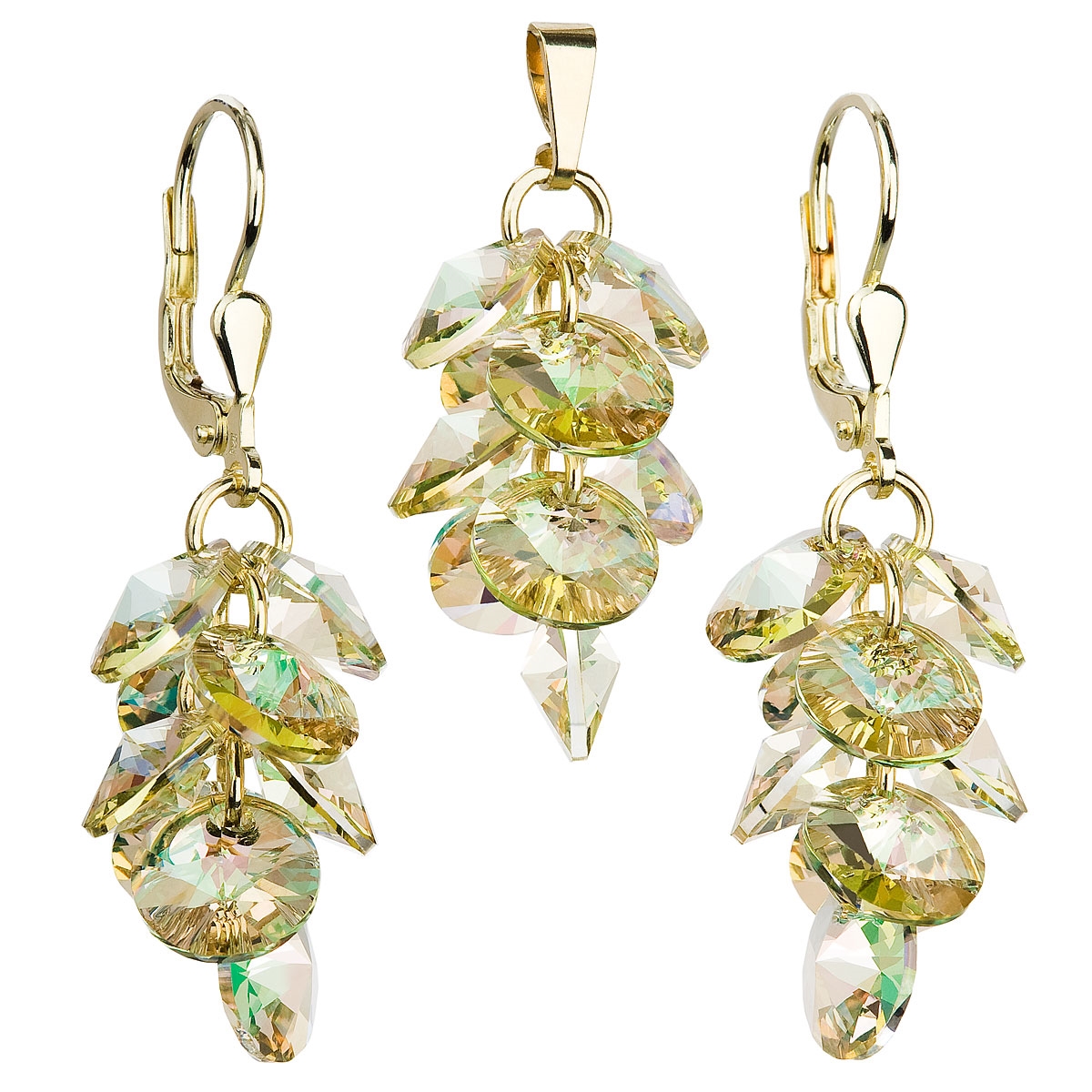 Sada pozlátených šperkov - strapec s kameňmi Crystals from Swarovski ®