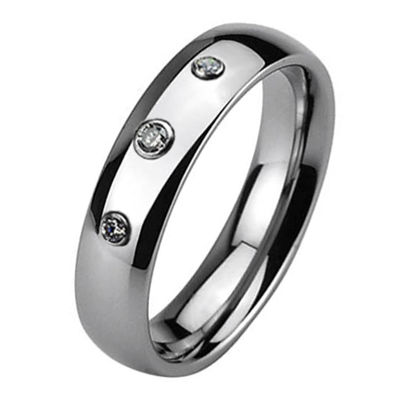 NUBIS® NWF1025 Dámský snubní prsten, 3 zirkony - velikost 48 - NWF1025-6ZR3-48