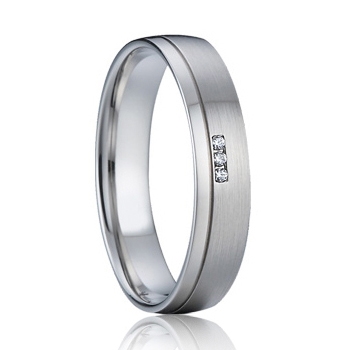 7AE AN1009 Dámský snubní prsten se zirkony - velikost 56 - AN1009-D-56