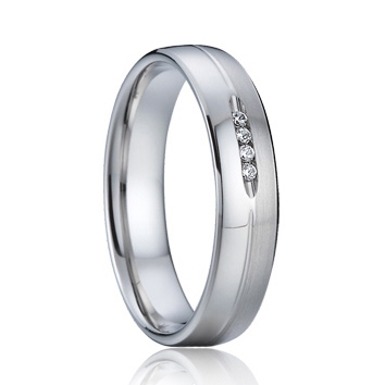 7AE AN1011 Dámský snubní prsten se zirkony - velikost 51 - AN1011-D-51