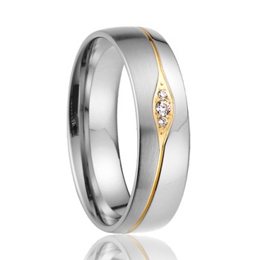 7AE AN1019 Dámský snubní prsten se zirkony - velikost 56 - AN1019-D-56