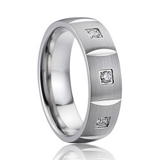 7AE AN1026 Dámský snubní prsten se zirkony - velikost 50 - AN1026-D-50