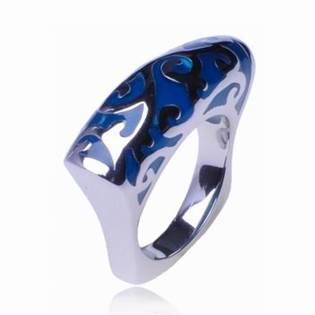 Ocelový prsten s ornamenty OPR1035